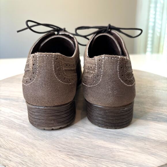 Roan by Bed Stu Brown Suede Oxford Shoes Women’s 7 Wingtip Lace Up Brogue Casual - Picture 7 of 11